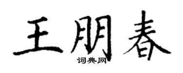 丁謙王朋春楷書個性簽名怎么寫