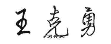 駱恆光王克勇行書個性簽名怎么寫