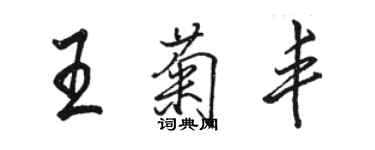 駱恆光王菊豐行書個性簽名怎么寫