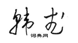 駱恆光韓武草書個性簽名怎么寫
