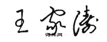 駱恆光王家濤草書個性簽名怎么寫