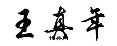 胡問遂王真年行書個性簽名怎么寫