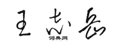 駱恆光王志岳草書個性簽名怎么寫