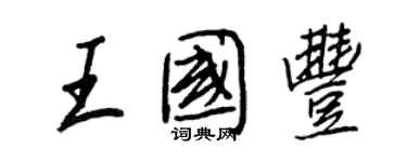 王正良王國豐行書個性簽名怎么寫