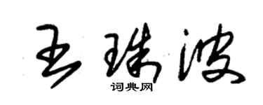 朱錫榮王珠波草書個性簽名怎么寫