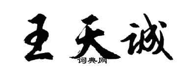 胡問遂王天誠行書個性簽名怎么寫