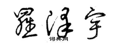 曾慶福羅澤宇草書個性簽名怎么寫