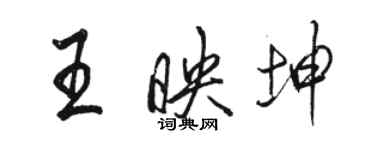 駱恆光王映坤行書個性簽名怎么寫