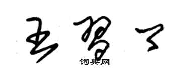 朱錫榮王習卿草書個性簽名怎么寫