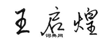 駱恆光王啟煌行書個性簽名怎么寫
