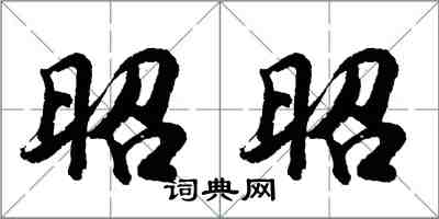 胡問遂昭昭行書怎么寫