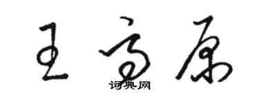 駱恆光王高原草書個性簽名怎么寫