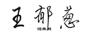 駱恆光王郁蔥行書個性簽名怎么寫