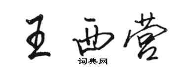 駱恆光王西營行書個性簽名怎么寫