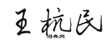 駱恆光王杭民行書個性簽名怎么寫