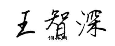 王正良王智深行書個性簽名怎么寫