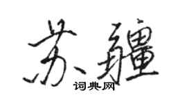 駱恆光蘇疆行書個性簽名怎么寫