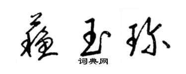 梁錦英蘇玉珍草書個性簽名怎么寫