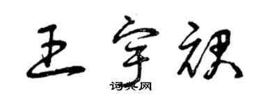 曾慶福王宇裙草書個性簽名怎么寫