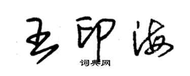 朱錫榮王印海草書個性簽名怎么寫