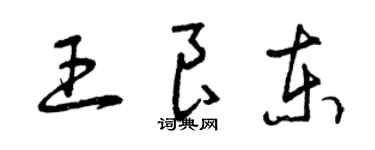 曾慶福王良東草書個性簽名怎么寫