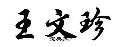 胡問遂王文珍行書個性簽名怎么寫