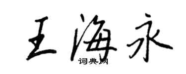 王正良王海永行書個性簽名怎么寫