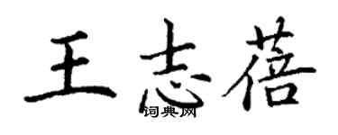 丁謙王志蓓楷書個性簽名怎么寫