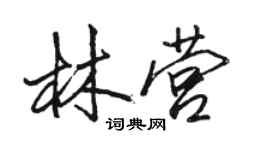 駱恆光林營行書個性簽名怎么寫