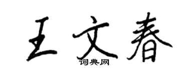 王正良王文春行書個性簽名怎么寫