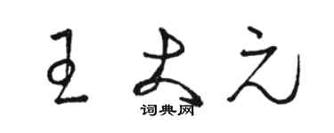 駱恆光王大元草書個性簽名怎么寫