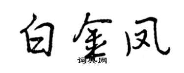 曾慶福白金鳳行書個性簽名怎么寫