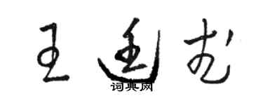 駱恆光王廷武草書個性簽名怎么寫