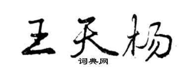 曾慶福王天楊行書個性簽名怎么寫