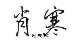 駱恆光肖寒行書個性簽名怎么寫