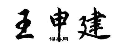 胡問遂王申建行書個性簽名怎么寫