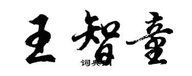 胡問遂王智童行書個性簽名怎么寫
