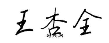 王正良王杏全行書個性簽名怎么寫
