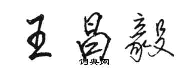 駱恆光王昌毅行書個性簽名怎么寫