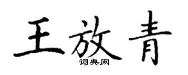 丁謙王放青楷書個性簽名怎么寫