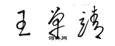 駱恆光王單靖草書個性簽名怎么寫