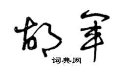 曾慶福胡軍草書個性簽名怎么寫