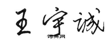 駱恆光王宇誠行書個性簽名怎么寫