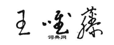 駱恆光王唯藤草書個性簽名怎么寫