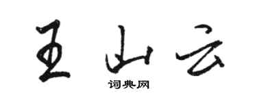 駱恆光王山雲行書個性簽名怎么寫