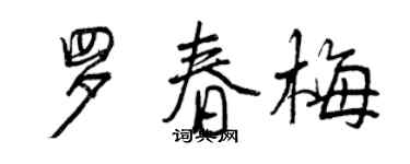 曾慶福羅春梅行書個性簽名怎么寫