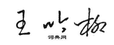 駱恆光王吟柳草書個性簽名怎么寫