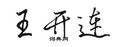 駱恆光王開連行書個性簽名怎么寫