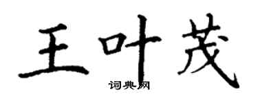 丁謙王葉茂楷書個性簽名怎么寫