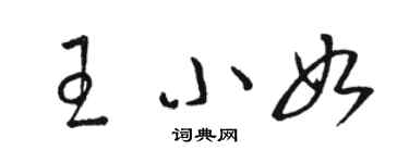 駱恆光王小如草書個性簽名怎么寫